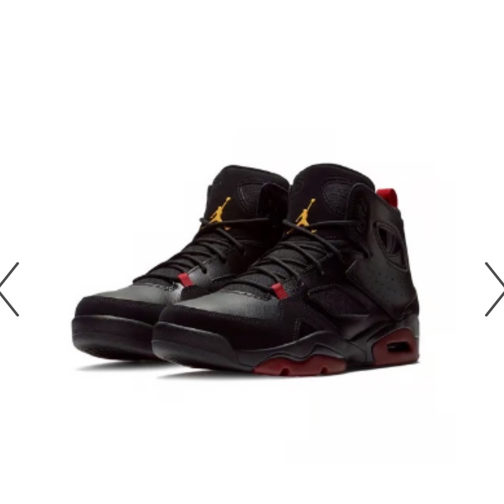 Kids Nike Jordan Flight Club '91 in the Black/Red colorway.